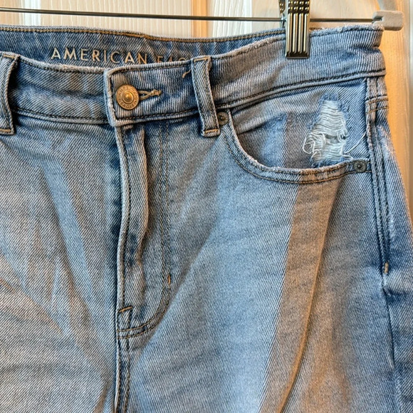 American Eagle Stretch distressed jeans cropped size 6 X-Short - Picture 3 of 11
